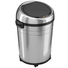 Load image into Gallery viewer, 18 Gallon / 68 Liter Stainless Steel Extra Large Round Sensor Commercial Trash Can with Wheels and Dual Odor Filters