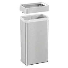 Load image into Gallery viewer, 21 Gallon / 80 Liter Stainless Steel Rectangular Open Top Trash Can with Dual Odor Filters removable lid