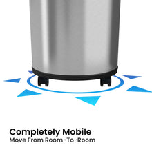 Load image into Gallery viewer, HLS Commercial 23 Gallon Sensor Trash Can with Wheels completely mobile