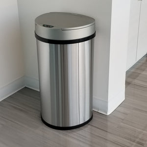 HLS Commercial 13 Gal Semi-Round Sensor Waste Receptacle in kitchen
