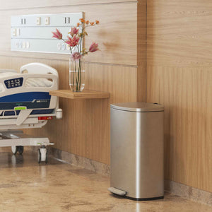 HLS Commercial Fire Rated Trash Can in medical patient room