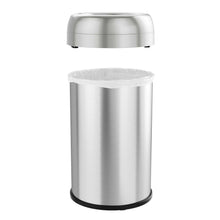 Load image into Gallery viewer, 13 Gallon Stainless Steel Round Open Top Trash Can with Dual Odor Filters with lid remove