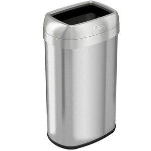 16 Gallon / 61 Liter Stainless Steel Elliptical Open Top Trash Can