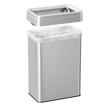 Load image into Gallery viewer, 16 Gallon / 61 Liter Stainless Steel Rectangular Open Top Trash Can with Dual Odor Filters removable lid