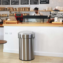 Load image into Gallery viewer, 17 Gallon Stainless Steel Swing Top Trash Can in cafe