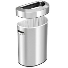 Load image into Gallery viewer, 18 Gallon Stainless Steel Semi-Round Open Top lid off