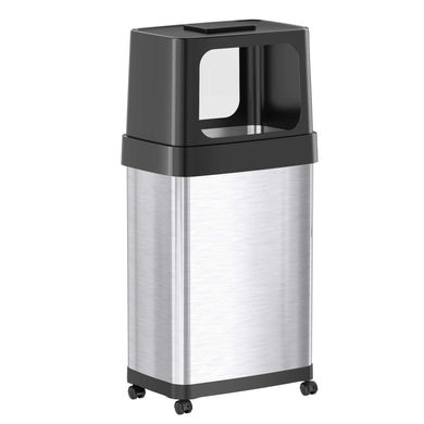 18 Gallon Dual Side-Entry Rectangular Stainless Steel Trash Can 