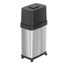 Load image into Gallery viewer, 18 Gallon Dual Push Door Rectangular Stainless Steel Trash Can with AbsorbX Odor Control and Wheels