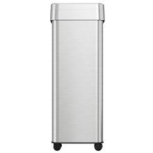 Load image into Gallery viewer, 18 Gallon / 68 Liter Rectangular Stainless Steel Open Top Trash Can with Wheels and Dual Odor Filters