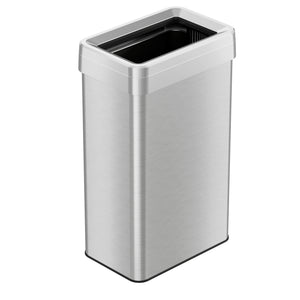 18 Gallon / 68 Liter Rectangular Stainless Steel Open Top Trash Can with Dual Odor Filters