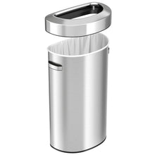 Load image into Gallery viewer, 23 Gallon Stainless Steel Semi-Round Open Top Trash Can lid off