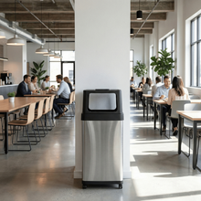 Load image into Gallery viewer, 24 Gallon / 91 Liter Dual Side Entry Stainless Steel Trash Can With Wheels And Odor Filter