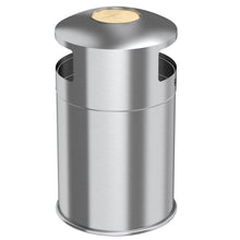 Load image into Gallery viewer, 50 Gallon Indoor Dual Side-Entry Stainless Steel Round Trash Can with Removable Ashtray 