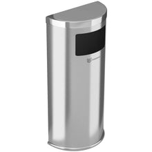 Load image into Gallery viewer, 9 Gallon Stainless Steel Half-Round Side-Entry Trash Can