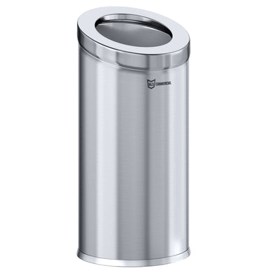 15 Gallon Stainless Steel Round Beveled Open Top Trash Can