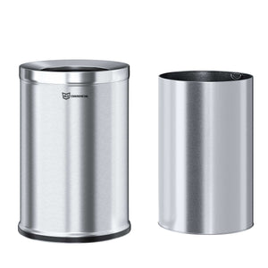 26 Gallon Stainless Steel Round Open Top Trash Can with removable inner bin