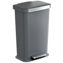 Load image into Gallery viewer, 13.2 Gallon / 50 Liter Step Pedal Trash Can (Gray Plastic)