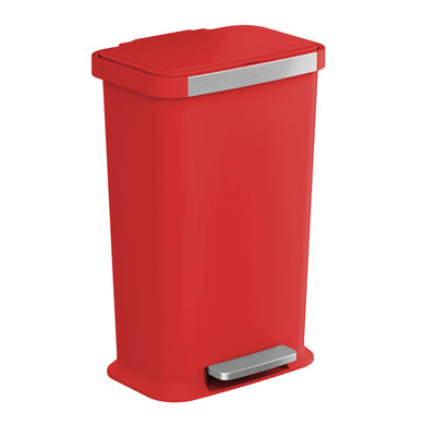 13.2 Gallon / 50 Liter Step Pedal Trash Can (Red Plastic)