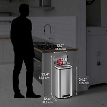 Load image into Gallery viewer, HLS Commercial Fire Rated Trash Can dimensions