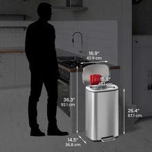 Load image into Gallery viewer, HLS Commercial Fire Rated Trash Can dimensions