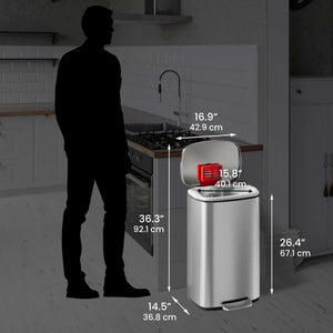 HLS Commercial Fire Rated Trash Can dimensions