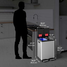 Load image into Gallery viewer, HLS Commercial Fire Resistant Recycle Bin and Trash Can dimensions